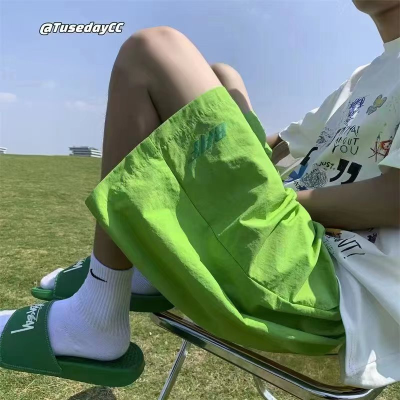 Y2k vīriešu šorti, 2023. g. japāņu vintage pludmales bikses, vasaras brīvas, ātri žūstoša kokvilnas sporta sporta zāles kravas šorti Hiphopa ielas apģērbs