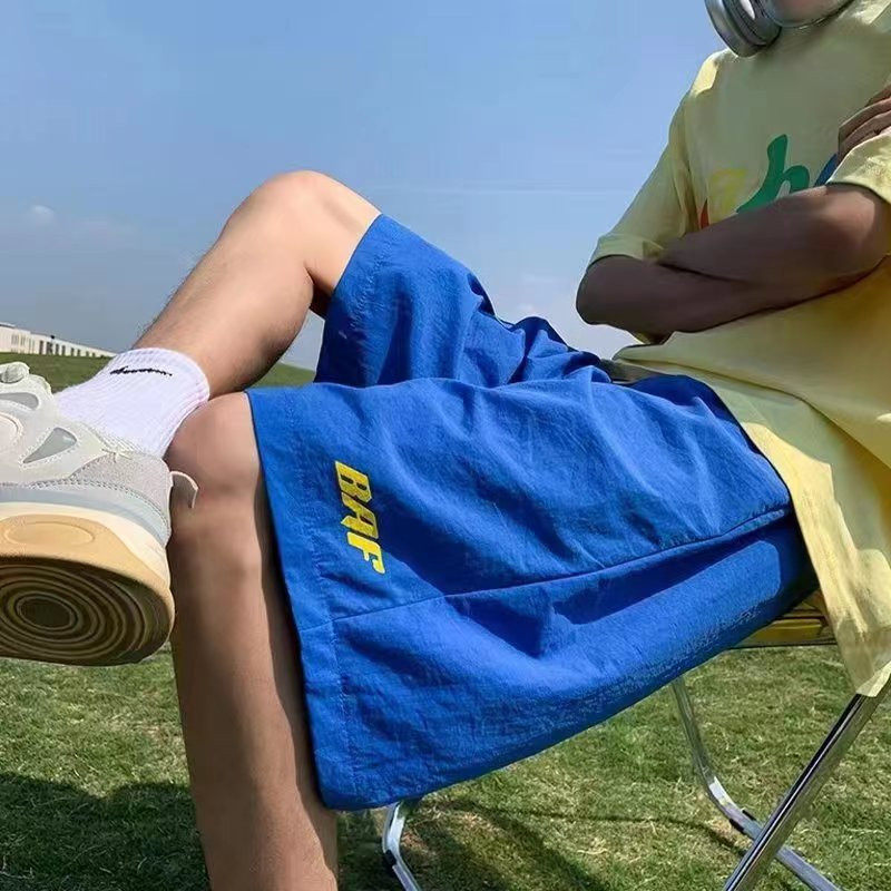 Y2k vīriešu šorti, 2023. g. japāņu vintage pludmales bikses, vasaras brīvas, ātri žūstoša kokvilnas sporta sporta zāles kravas šorti Hiphopa ielas apģērbs