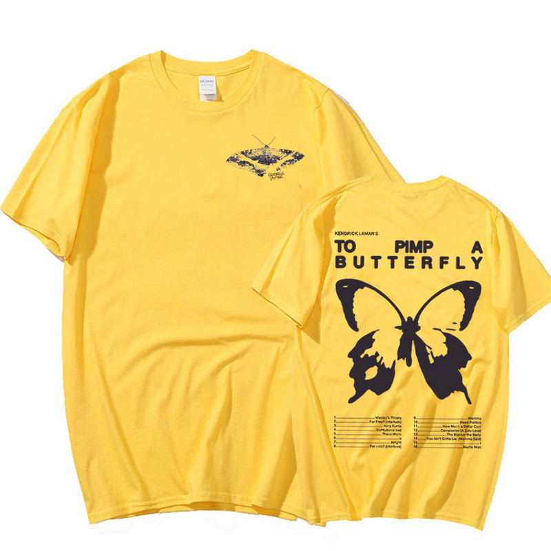 Kendriks Lamars, lai pieliktu tauriņu, grafisks t-krekls, vīriešu reperis, hip-hop Trend Streetwear T-krekls unisex kokvilnas lielizmēra t-krekli