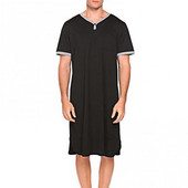 Brīvs vīriešu guļamveļa ar īsām piedurknēm O kakla kabatas naktskrekls līdz ceļgalam naktskrekls mājas apģērbs liela izmēra 3XL silts apģērbs vīriešiem