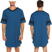 ITFABS vīriešu guļambikses ar īsām piedurknēm elpojoši garie topi Vasaras brīvie topi Vīriešu 2020. gada ikdienišķa V kakla izgriezuma vīriešu guļamveļa mājas apģērbs S-2XL