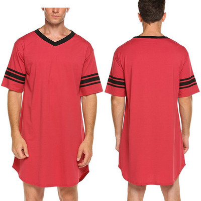 ITFABS vīriešu guļambikses ar īsām piedurknēm elpojoši garie topi Vasaras brīvie topi Vīriešu 2020. gada ikdienišķa V kakla izgriezuma vīriešu guļamveļa mājas apģērbs S-2XL