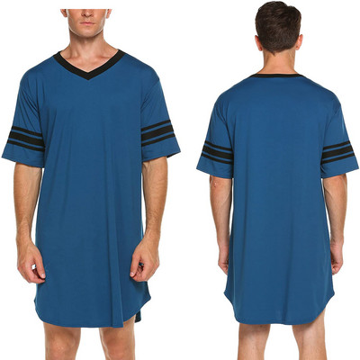 ITFABS vīriešu guļambikses ar īsām piedurknēm elpojoši garie topi Vasaras brīvie topi Vīriešu 2020. gada ikdienišķa V kakla izgriezuma vīriešu guļamveļa mājas apģērbs S-2XL