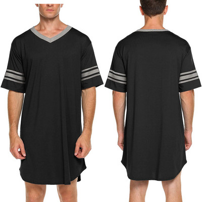 ITFABS vīriešu guļambikses ar īsām piedurknēm elpojoši garie topi Vasaras brīvie topi Vīriešu 2020. gada ikdienišķa V kakla izgriezuma vīriešu guļamveļa mājas apģērbs S-2XL