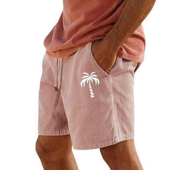 2024 Νέο ανδρικό βαμβακερό λινό σορτς Ανδρικό καλοκαιρινό παντελόνι παραλίας αναπνεύσιμο μονόχρωμο λινό παντελόνι γυμναστικής Streetwear S-3xl