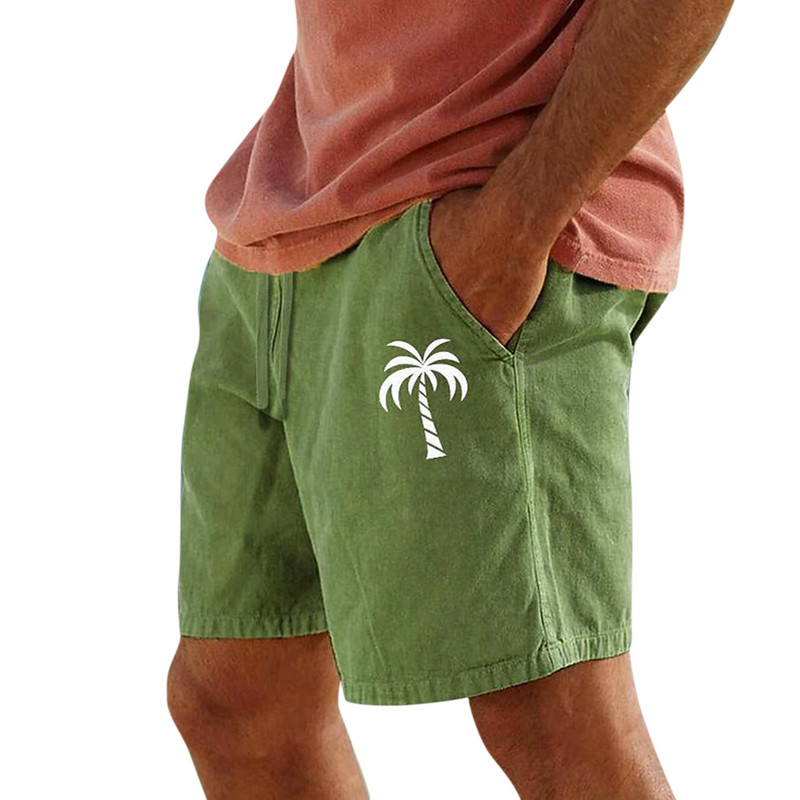 2024 új férfi pamut vászon rövidnadrág nadrág férfi nyári strand légáteresztő egyszínű vászon nadrág Fitness utcai ruházat S-3xl