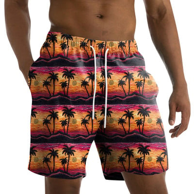 Meeste mood trükitud rihmadega Hawaii Beach Fit Sport vabaaja lühikesed püksid püksid Meeste riided 2024 Uus moodne ja lihtne