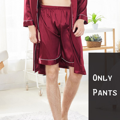 Vīriešu halātu komplekti naktskrekls satīna zīda vasaras un rudens kimono peldmēteļa kleita ar garām piedurknēm guļamveļa, 2 dab., mājas kleita MY440