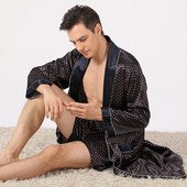 Kimono veličine 3Xl Muška kućna odjeća Satenski kompleti ogrtača dugih rukava za muškarce Kardigan Kupaći ogrtač Kupaći ogrtač Haljina Muška ogrtača Odjeća za spavanje