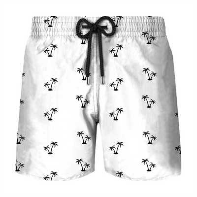 Vienkāršas pludmales kokosriekstu koka 3D apdrukas īsās bikses Vīriešu vasaras galda šorti peldkostīms vīriešu peldkostīmi Ātri žūst pielāgoti šorti