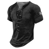 Vīriešu t-krekls ar īsām piedurknēm, grafisks un izšūts modes T-krekls pavasara un vasaras amerikāņu retro mežģīņotiem maziem topi ar V veida kakla izgriezumu