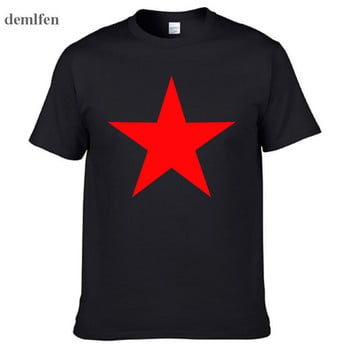 Модна марка Red Star T Shirt Мъжки Novetly Забавни тениски с къс ръкав Топове 3D печат Фитнес ризи с О деколте Camisetas Tees