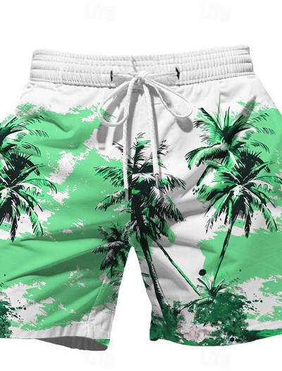 Μόδα Coconut Tree Ανδρικά σορτς σανίδας Χαβάης σορτς μαγιό Κορδόνια κορδόνι κοντά Holiday Beach Streetwear Harajuku