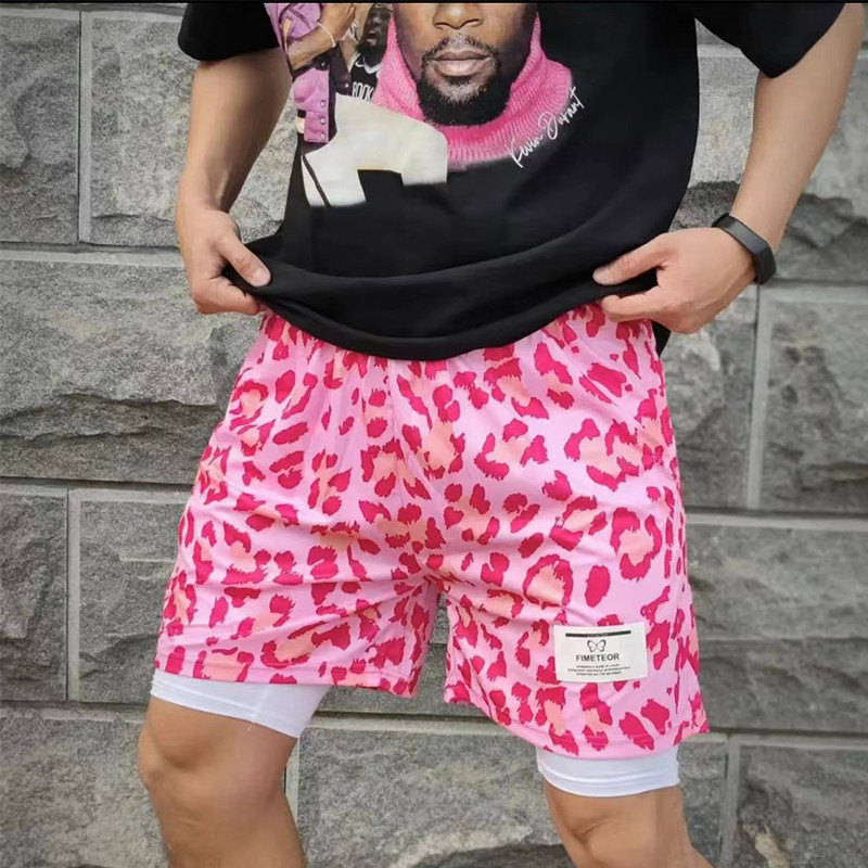 2024 Pantaloni scurti sport Heren Sportkleding Dubbeldeks Pantaloni scurti 2 în 1 Strandbroek Zomer Gym Antrenament fitness Jogging Korte Broek