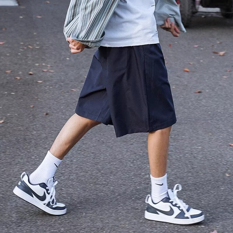 Nyári, egyszínű, egyenes férfi rövidnadrág 2024 alkalmi Y2K széles szárú rövid nadrág Alkalmi utcai ruházat, táskás Bermudas Hombre