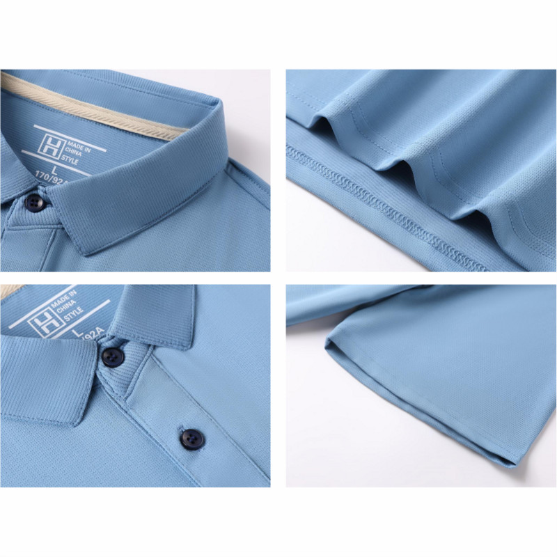 Vasaras vīriešu augstas kvalitātes polo krekls ikdienišķs atloks apkakles rievas elpojošs tops ar īsām piedurknēm T-krekli biznesa darba apģērbi