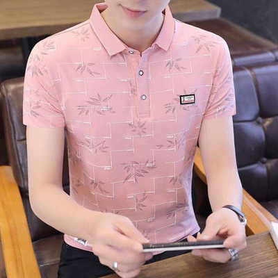 Kokvilnas polo T krekls vīriešiem Augstas kvalitātes apģērbs ar īsām ceturtdaļpiedurknēm Vasaras vīrietis ar apkakli Tkrekli Plain Streetwear S Top