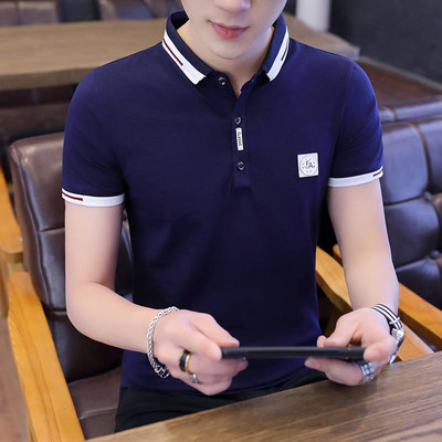 Kokvilnas polo T krekls vīriešiem Augstas kvalitātes apģērbs ar īsām ceturtdaļpiedurknēm Vasaras vīrietis ar apkakli Tkrekli Plain Streetwear S Top