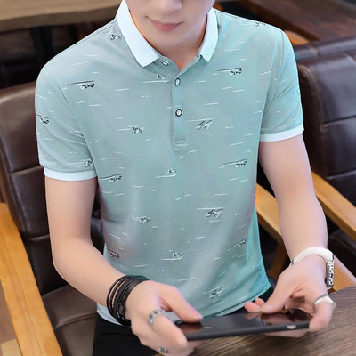 Kokvilnas polo T krekls vīriešiem Augstas kvalitātes apģērbs ar īsām ceturtdaļpiedurknēm Vasaras vīrietis ar apkakli Tkrekli Plain Streetwear S Top