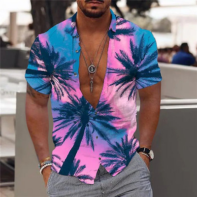 Καλοκαιρινή νέα ανδρικά πουκάμισα Hawaii Beach Vacation πουκάμισα για άνδρες Φαρδιά αναπνέοντα κοντομάνικα μπλουζάκια Υπερμεγέθη ανδρικά ρούχα Camisa