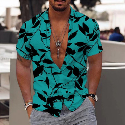 Καλοκαιρινή νέα ανδρικά πουκάμισα Hawaii Beach Vacation πουκάμισα για άνδρες Φαρδιά αναπνέοντα κοντομάνικα μπλουζάκια Υπερμεγέθη ανδρικά ρούχα Camisa