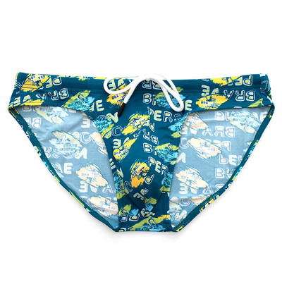 BRAVE PERSON Costume de baie pentru bărbați, din nailon, cu siruri solide, cu design pentru plajă. Bikini de înot pentru bărbați.