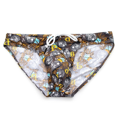 BRAVE PERSON Costume de baie pentru bărbați, din nailon, cu siruri solide, cu design pentru plajă. Bikini de înot pentru bărbați.