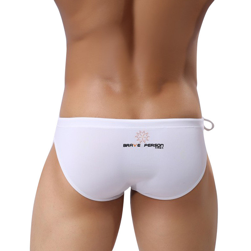 BRAVE PERSON Costume de baie pentru bărbați, din nailon, cu siruri solide, cu design pentru plajă. Bikini de înot pentru bărbați.