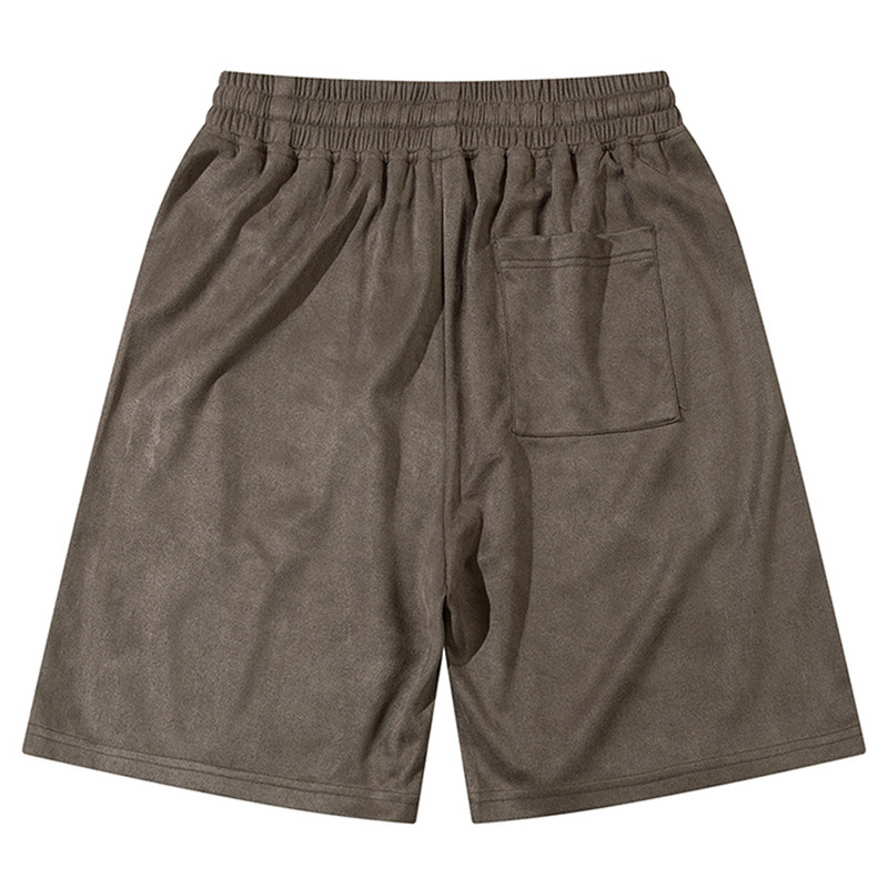 Vintage izšuvumi zamšādas šorti Vīriešu ielas apģērbs Harajuku hiphopa brīvi šorti 2024. gada vasaras lielizmēra ikdienas šorti
