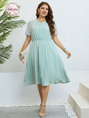 Della Mel Ženska odjeća velikih veličina Jednobojne ležerne maksi haljine za žene Ljeto 2023. široka haljina za plažu kratkih rukava velike veličine