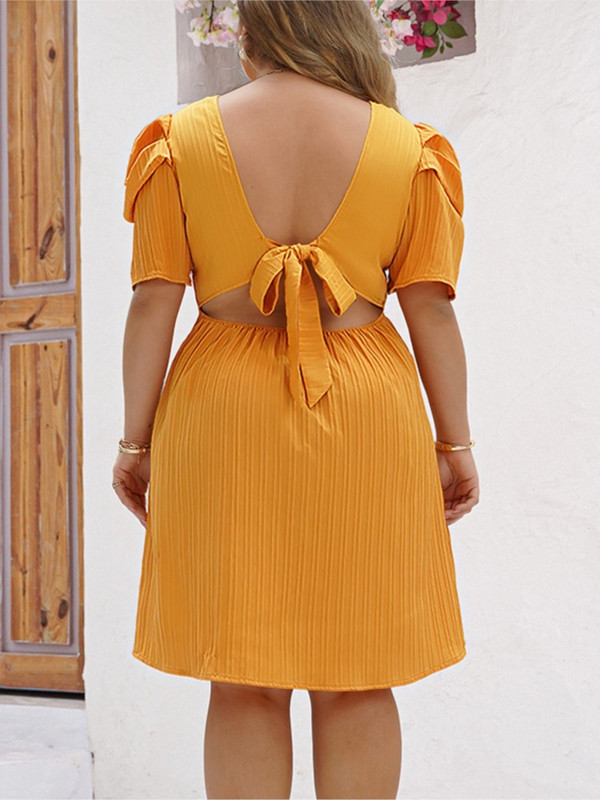 Nagy méretű tavaszi nyár Midi puffos ujjú ruha női bő fodros redőzött divatos koreai stílusú női ruhák irodai női ruha