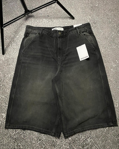 High street hip-hop korejiešu vienkārši vīriešu džinsa šorti retro ikdienas apģērbs y2k sporta vidēja garuma augsti vidukļa bikses ar platām kājām