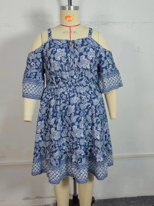 GIBSIE lielizmēra Paisley Print Aukstā plecu kleita Boho kleita 2024. gada vasarā sievietēm atvaļinājumā ar 3/4 piedurknēm pludmales stila Midi A līnijas kleitas