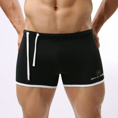 Persoană curajoasă Costume de baie pentru bărbați Trunchi de baie Pantaloni scurți Costum de baie moale și confortabil Pantaloni scurți pentru surf de plajă Trunchi de baie cu șnur
