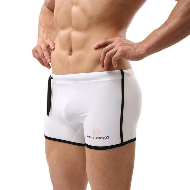 Persoană curajoasă Costume de baie pentru bărbați Trunchi de baie Pantaloni scurți Costum de baie moale și confortabil Pantaloni scurți pentru surf de plajă Trunchi de baie cu șnur