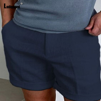 Balti tumši tumši kokvilnas lina šorti Vīriešu modes rāvējslēdzēja kabatas īsās bikses Vīriešu ielas apģērbs 2024 Stilīgi vienkāršība Ikdienas pludmales šorti