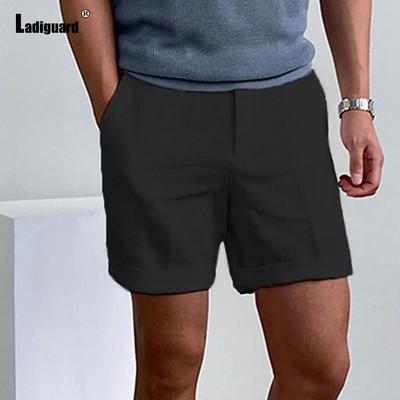 Balti tumši tumši kokvilnas lina šorti Vīriešu modes rāvējslēdzēja kabatas īsās bikses Vīriešu ielas apģērbs 2024 Stilīgi vienkāršība Ikdienas pludmales šorti