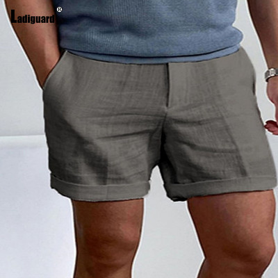Balti tumši tumši kokvilnas lina šorti Vīriešu modes rāvējslēdzēja kabatas īsās bikses Vīriešu ielas apģērbs 2024 Stilīgi vienkāršība Ikdienas pludmales šorti