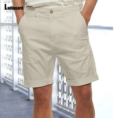 Balti tumši tumši kokvilnas lina šorti Vīriešu modes rāvējslēdzēja kabatas īsās bikses Vīriešu ielas apģērbs 2024 Stilīgi vienkāršība Ikdienas pludmales šorti