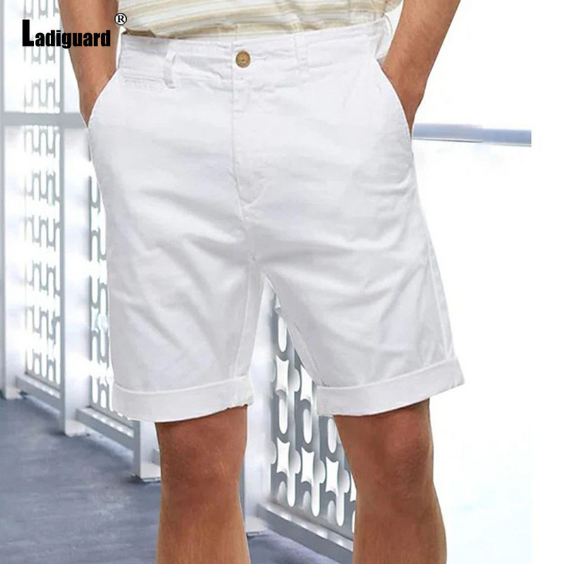 Balti tumši tumši kokvilnas lina šorti Vīriešu modes rāvējslēdzēja kabatas īsās bikses Vīriešu ielas apģērbs 2024 Stilīgi vienkāršība Ikdienas pludmales šorti