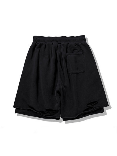 Gmiixder Vīriešu moderni saplēsti šorti unisex lielizmēra vasaras ikdienas ielas apģērba bikses unisex hiphopa tumši krāsainas grunge pusbikses