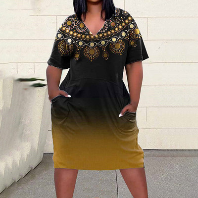 Liela izmēra vasaras sieviešu kleitas 2023. gada vintage apdrukas svinīgās kleitas, brīvas kāzu banketu balles, sieviešu jauna stila kleitas S-6Xl