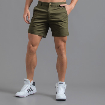 Мъжки ежедневни къси панталони 2024 Summer Slim Fit Секси къси панталони за голф Плътен цвят Чист памук Водоустойчиви износоустойчиви шорти Cargo Мъжки