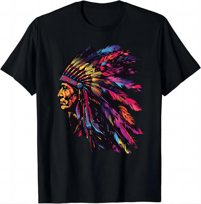 Retro stila indiāņu indiāņu galvassega Grafiski T-krekli Vīriešu sieviešu T-krekli Smieklīgi dzimšanas dienas dāvanas grafiski T krekli Harajuku