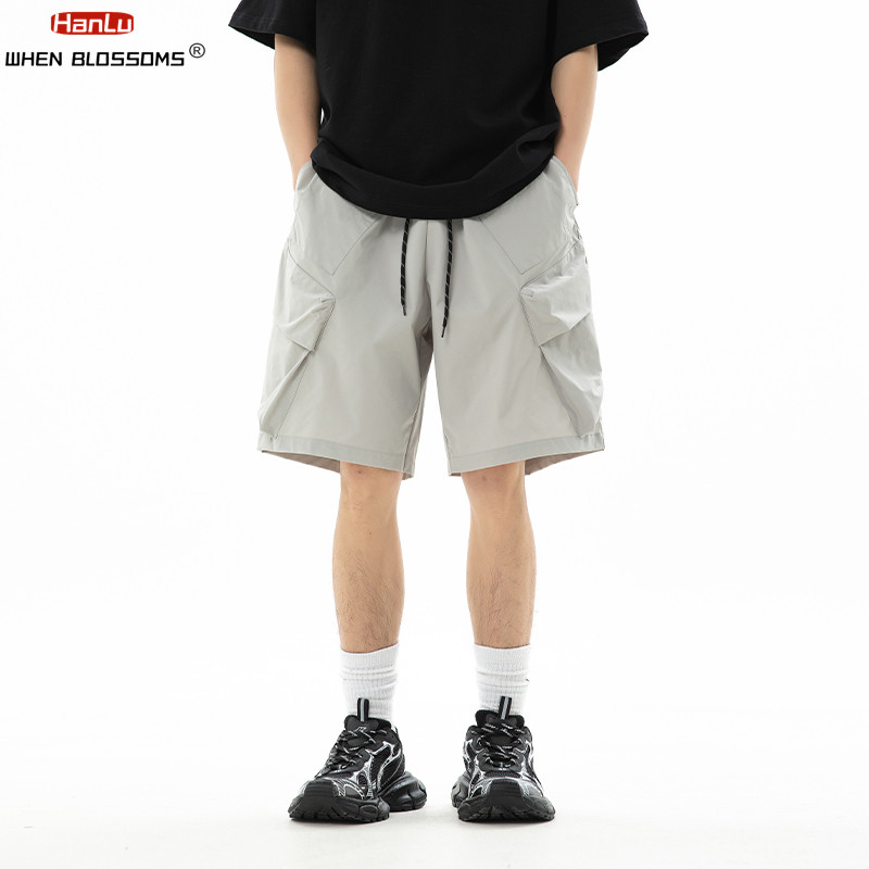 HANLU 2024 Új több zsebes Cargo Shorts Férfi Nyári Szabadtéri Alkalmi Sport Nagy méretű Rövidnadrág Man Trend Cargo Pantshoz