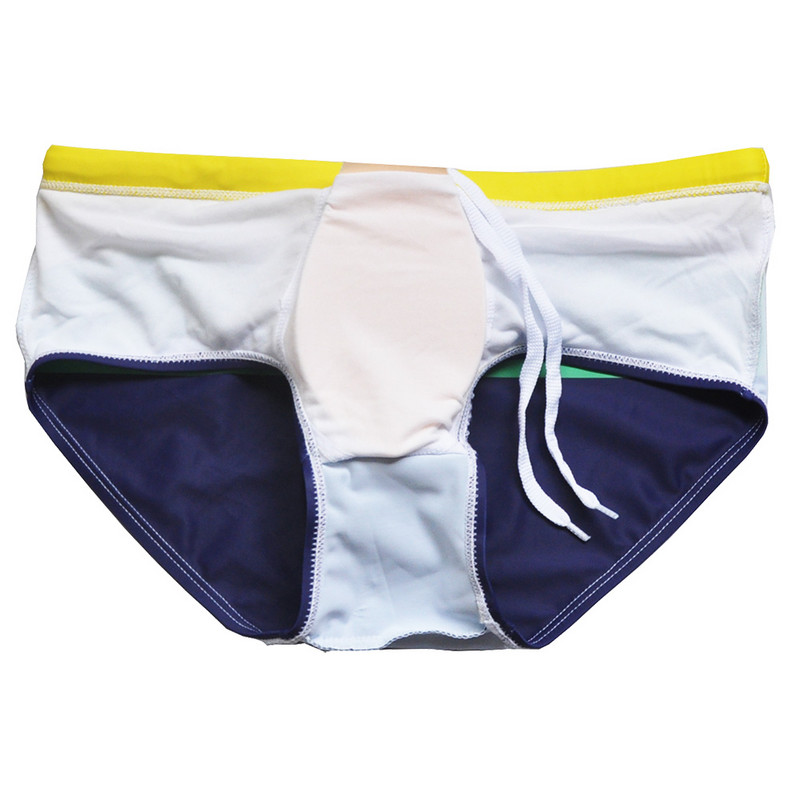 Stilīgs vīriešu peldkostīms ar atstarpi, seksīgi ūdeni atgrūdoši geju bikini šorti, svītraini peldšorti