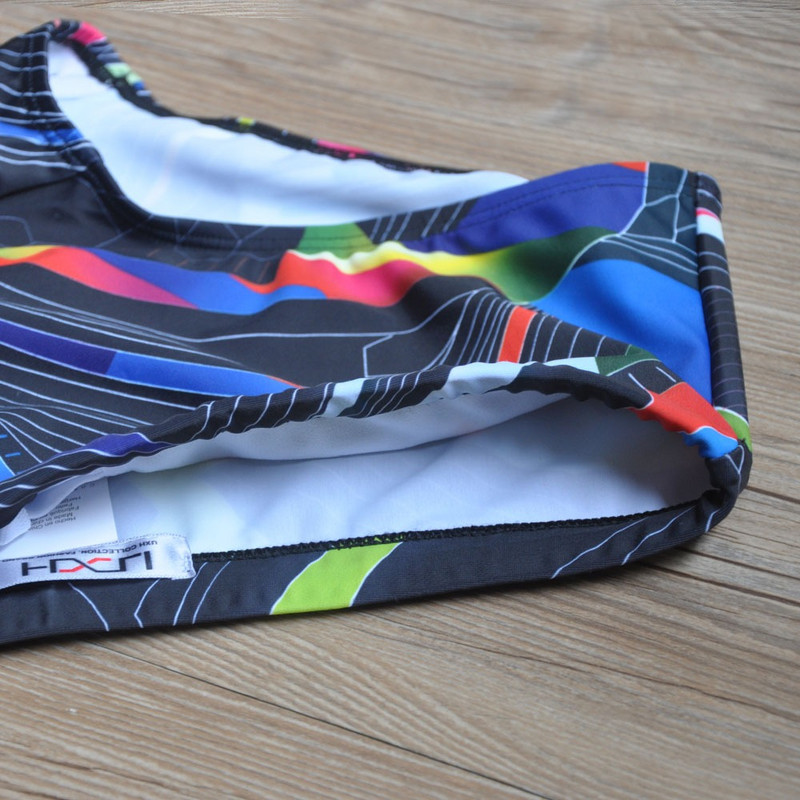 Prozračne muške gaće za kupanje Elastične linije u boji Muški kupaći kostim Push Up Jastučići Udobni kupaći kostimi s nepravilnim printom Muški kupaći kostimi