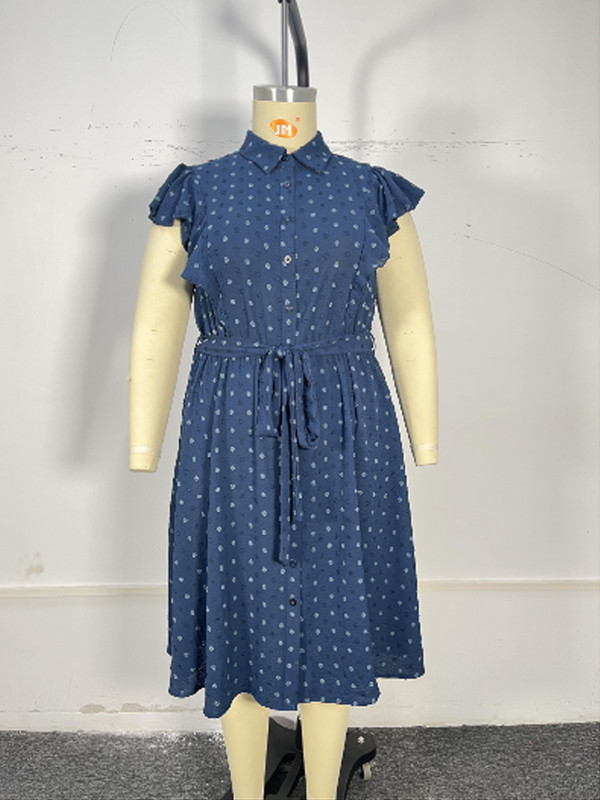 GIBSIE Rochii de cămașă cu mânecă fluture cu mâneci elvețiene de mărime mare pentru femei, cu rever, rochie de vară boho, midi, ocazională, 2024