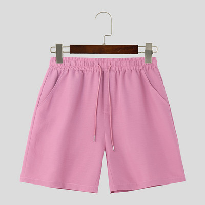 INCERUN 2024 korejiešu stila šorti Jauni vīriešu viengabalains savelkamās dizaina šorti ikdienišķs, vienkārši, ērti vīriešu šorti S-5XL