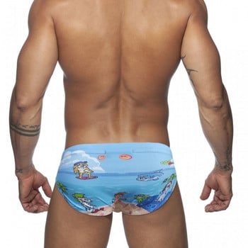 Мъжки бански гащи Секси плувни къси плажни панталони за водни спортове Бански костюм със сини щампи Секси мъжки костюм Сърф бански костюми